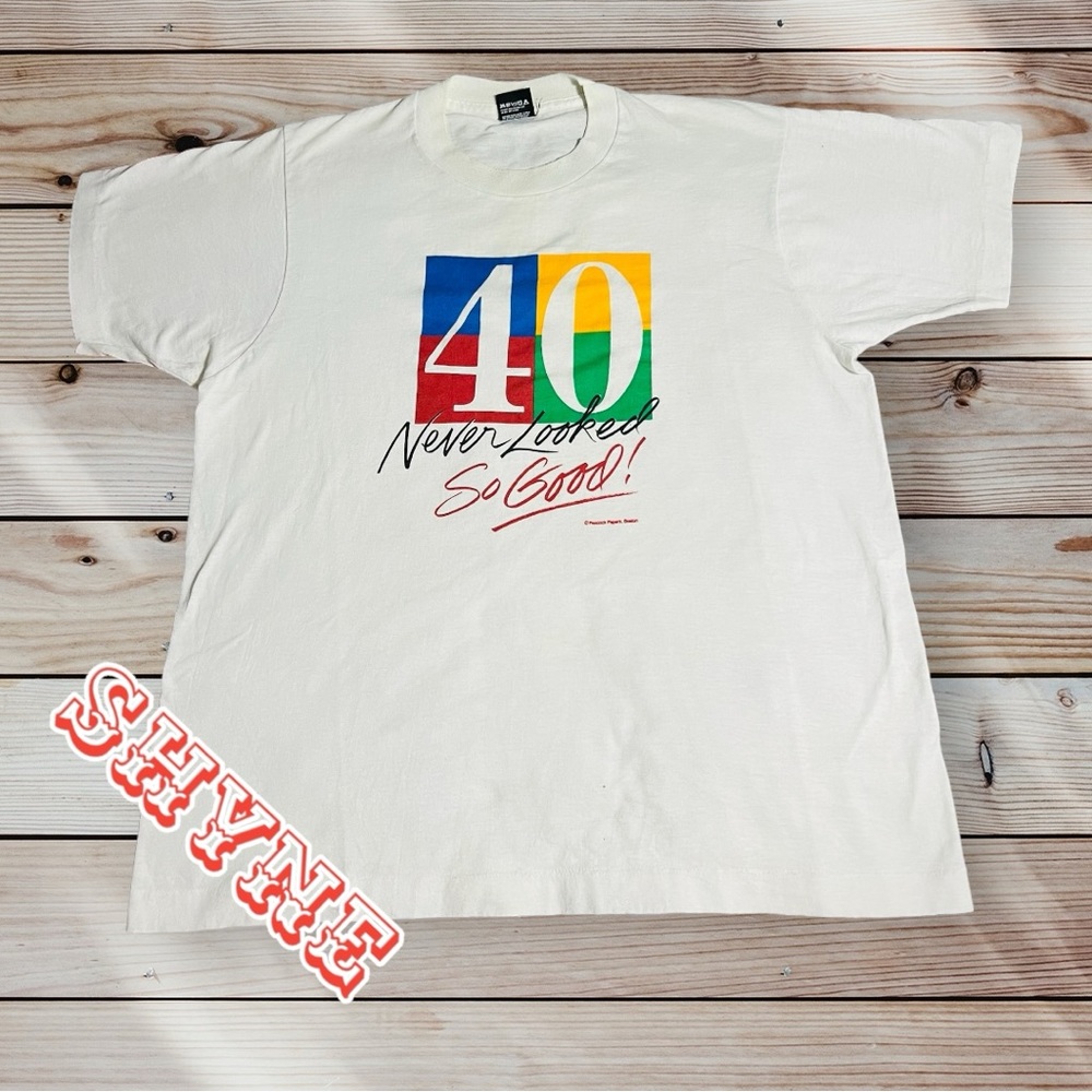 Vintage T Shirt 40 Never Looked So Good  W / Screen Stars Best Tag  XL
